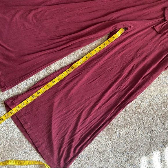 Moulinette Soeurs Willa Jersey Knit Jumpsuit Burgundy Red Racer Back Wide Leg: L - Picture 9 of 13